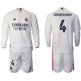 Fußballtrikots Real Madrid Sergio Ramos 4 Kinder 2020-2021 Langarm Heimtrikotsatz kaufen